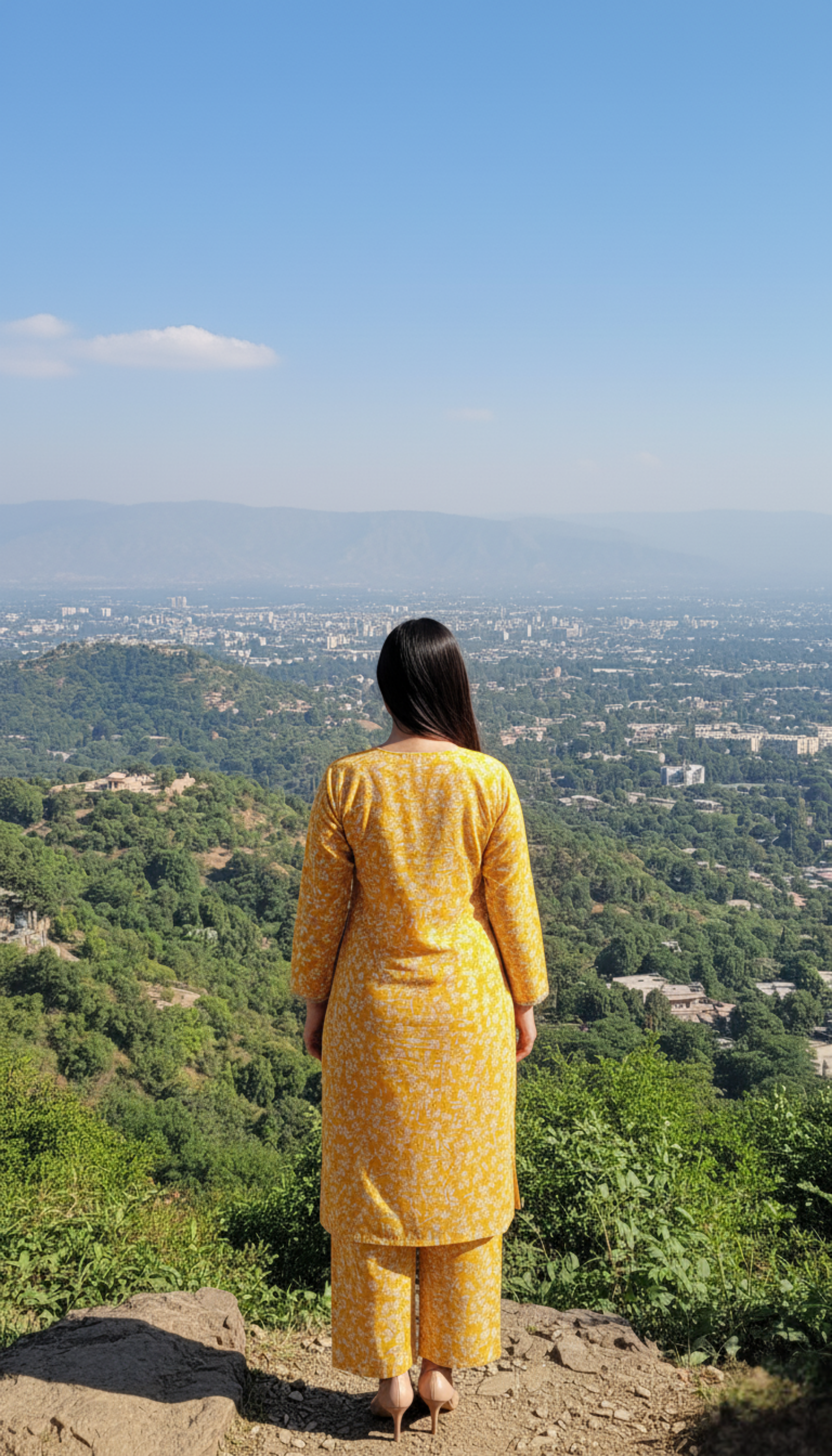 Stitched Yellow Floral Printed Linen 2-Piece Suit – Everyday Wear