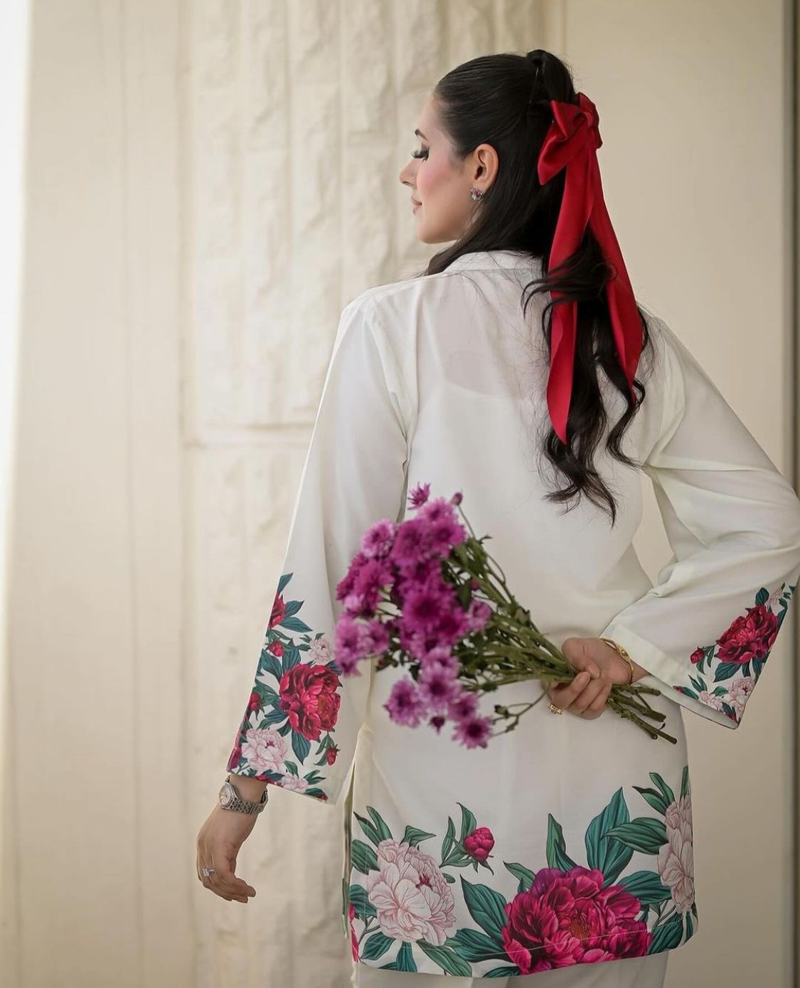 Digital Front &amp; Back Floral Print Co Ord Set 2PCs